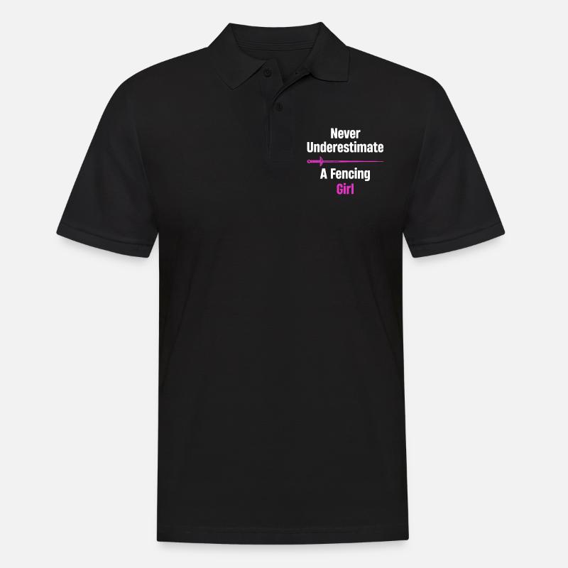 Unterschätzen Sie Niemals Ein Fechtmädchen - Männer Poloshirt - Schwarz