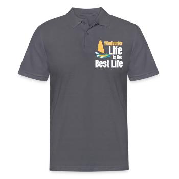 Windsurfer Das Leben Ist Das Beste Leben - Männer Poloshirt - Anthrazit - Vorne - Nico (186cm)