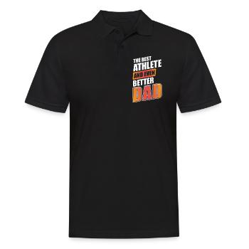 Der Beste Athlet Und Noch Besserer Papa Sport - Männer Poloshirt - Schwarz - Vorne - Kai (181cm)