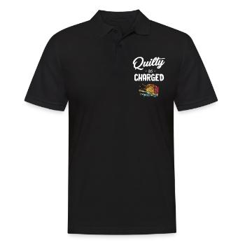 Quilty As Charged Funny Quilters Seamstress - Men's Polo Shirt - black - Front - Kai (181cm)