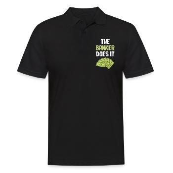 The Banker Makes It Funny Mortgage Cashier - Men's Polo Shirt - black - Front - Kai (181cm)