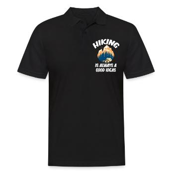 Hiking is always a good idea funny hikers - Men's Polo Shirt - black - Front - Kai (181cm)