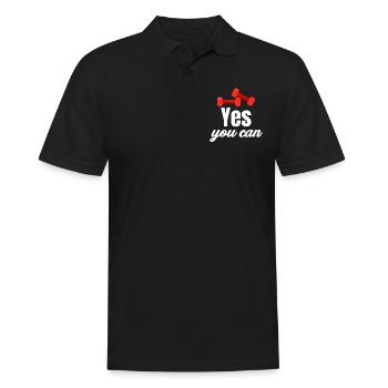 Yes You Can Fitness-enthusiasten, Motivierendes - Männer Poloshirt - Schwarz - Vorne - Kai (181cm)