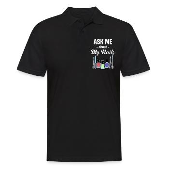 Fragen Sie Mich Nach Meinen Nägeln Maniküre - Männer Poloshirt - Schwarz - Vorne - Kai (181cm)