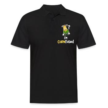 Je suis maïs Fusion maïs jeux de mots Agriculture - Polo Homme - noir - Devant - Kai (181cm)