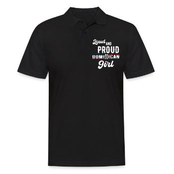 Lautes Stolzes Dominikanisches Mädchen Camiseta - Männer Poloshirt - Schwarz - Vorne - Kai (181cm)