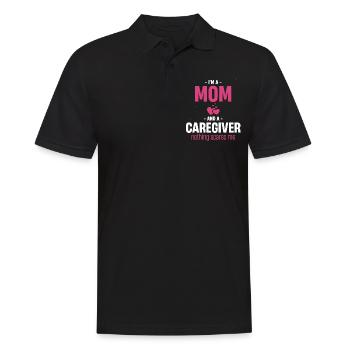 Ich Bin Eine Mutter Und Eine Fürsorgerin, Nichts - Männer Poloshirt - Schwarz - Vorne - Kai (181cm)