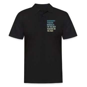 Im Grunde Bin Ich Der Beste Lehrer Auf Der - Männer Poloshirt - Schwarz - Vorne - Kai (181cm)
