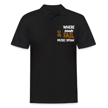 Wo Worte Versagen, Spricht Die Musik, Der - Männer Poloshirt - Schwarz - Vorne - Kai (181cm)