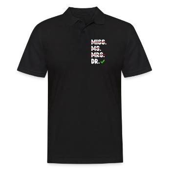 Fräulein Frau Dr. Stolz Ph.d. Doktorat Bachelor - Männer Poloshirt - Schwarz - Vorne - Kai (181cm)