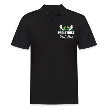 Podiatrist Feet Love Funny Pedicure Plantar - Men's Polo Shirt - black - Front - Kai (181cm)