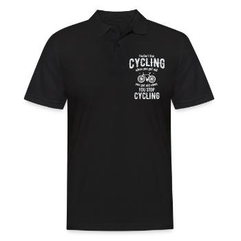 You don't stop cycling when you get old. - Men's Polo Shirt - black - Front - Kai (181cm)
