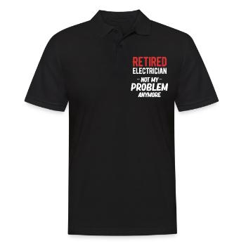 Retired electrician, no longer my problem, - Men's Polo Shirt - black - Front - Kai (181cm)