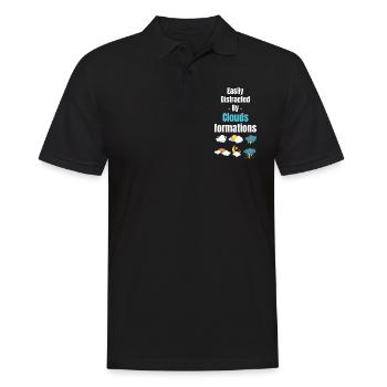 Facilement distrait par des formations nuageuses plus amusantes - Polo Homme - noir - Devant - Kai (181cm)