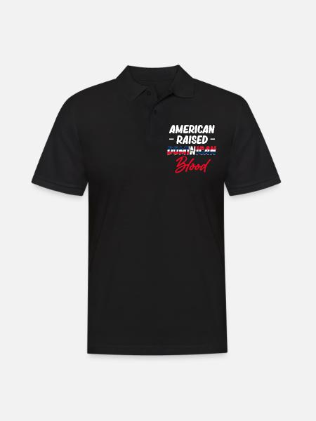 American Raised Dominican Blood - Men's Polo Shirt - black