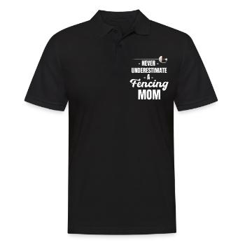 Unterschätzen Sie Niemals Eine Fechtmutter En - Männer Poloshirt - Schwarz - Vorne - Kai (181cm)