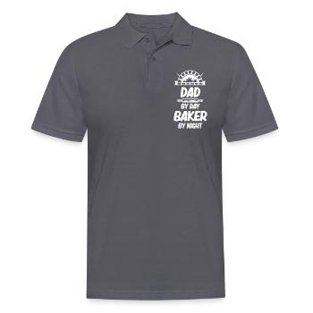 Dad During Day Baker At Night Funny - Men's Polo Shirt - charcoal grey - Front - Nico (186cm)