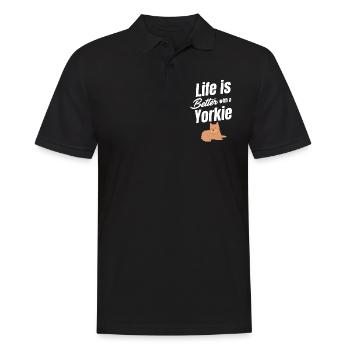 With the Yorkie Weimaraner Pomeranian Retriever - Men's Polo Shirt - black - Front - Kai (181cm)