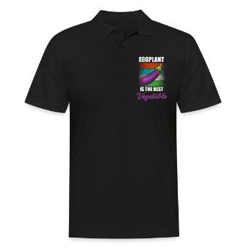 L’aubergine Aub est la meilleure végétarienne - Polo Homme - noir - Devant - Kai (181cm)
