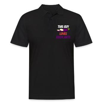 Aub ce gars aime l’aubergine aubergine - Polo Homme - noir - Devant - Kai (181cm)