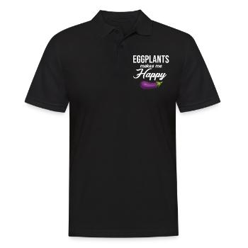 L’aubergine Aub me rend heureux amant - Polo Homme - noir - Devant - Kai (181cm)