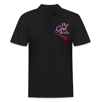 Hot Girl Rocks Guitariste, Musicien, - Polo Homme - noir - Devant - Kai (181cm)