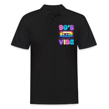 90s Vibe Music Lover Boomer Funny - Men's Polo Shirt - black - Front - Kai (181cm)