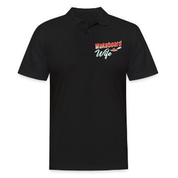 Wakeboard Ehefrau Mädchen Bootfahren Wellen - Männer Poloshirt - Schwarz - Vorne - Kai (181cm)