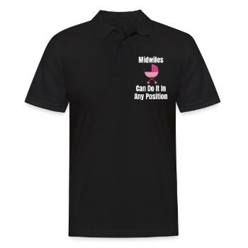 Midwives can do it in any position - Men's Polo Shirt - black - Front - Kai (181cm)