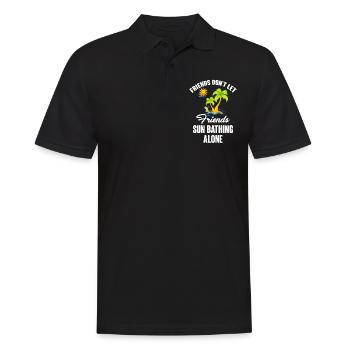 Friends don't leave friends alone in summer - Men's Polo Shirt - black - Front - Kai (181cm)
