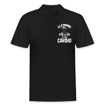 Cleaning Is My Cardio Housekeeper Housemaid - Men's Polo Shirt - black - Front - Kai (181cm)