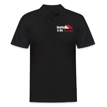 Dachdecker Ist Meine Spezialität: Bauunternehmer, - Männer Poloshirt - Schwarz - Vorne - Kai (181cm)