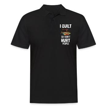 I quilt so I don't hurt people - Men's Polo Shirt - black - Front - Kai (181cm)