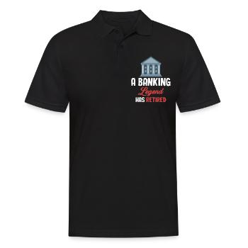 Eine Banklegende Ist In Den Ruhestand Gegangen - Männer Poloshirt - Schwarz - Vorne - Kai (181cm)