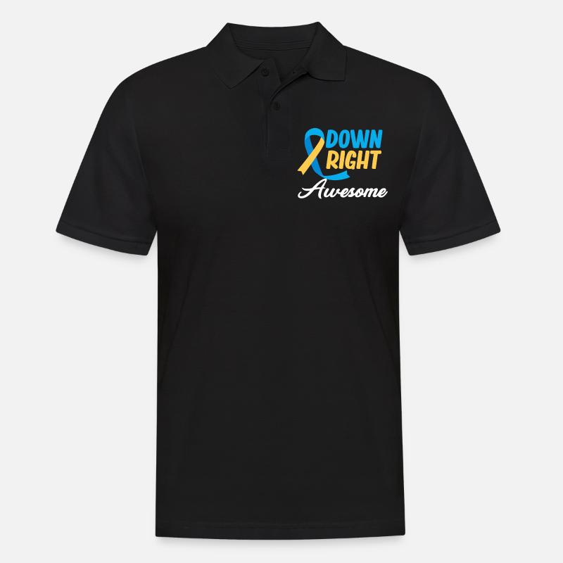 Down Right Awesome Down-syndrom Autismus - Männer Poloshirt - Schwarz