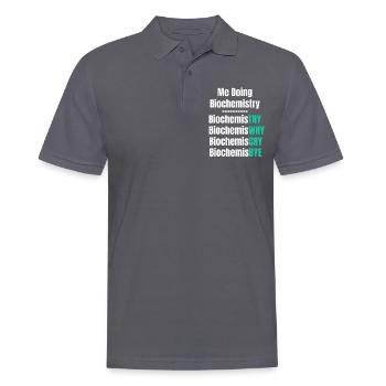 I do biochemistry, biochemistry scientist, - Men's Polo Shirt - charcoal grey - Front - Nico (186cm)