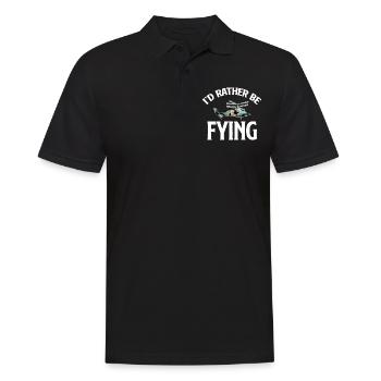 Ich Würde Lieber Fliegen, Hubschrauberliebhaber, - Männer Poloshirt - Schwarz - Vorne - Kai (181cm)