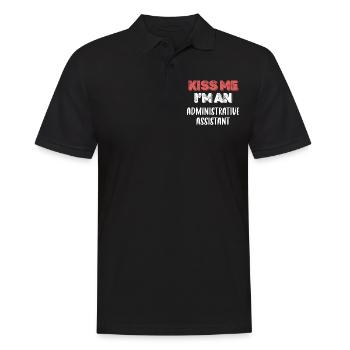 Kiss me, I'm an administrative assistant - Men's Polo Shirt - black - Front - Kai (181cm)