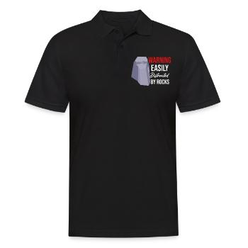 Warning: Easily distracted by stones. Jollier - Men's Polo Shirt - black - Front - Kai (181cm)