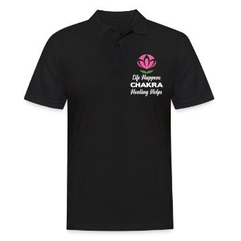 La vie se passe La guérison des chakras aide les bouddhistes - Polo Homme - noir - Devant - Kai (181cm)