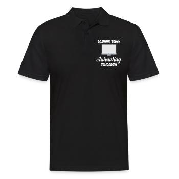 Heute Zeichnen, Morgen Animieren Kunstdesigner - Männer Poloshirt - Schwarz - Vorne - Kai (181cm)