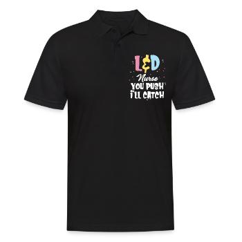 L&d Krankenschwester Sie Schieben Ich Werde Wehen - Männer Poloshirt - Schwarz - Vorne - Kai (181cm)