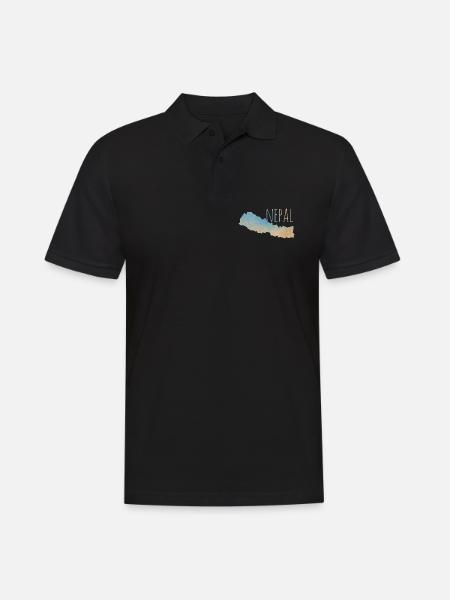 Nepal - Männer Poloshirt - Schwarz