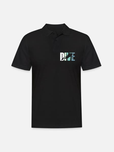 Tauchen Taucher - Männer Poloshirt - Schwarz