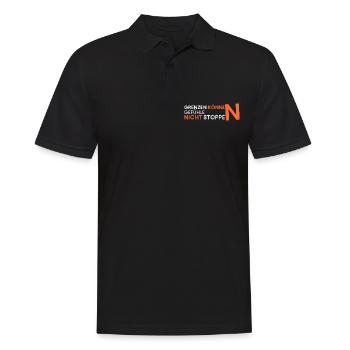 Grenzen können Gefühle - Männer Poloshirt - Schwarz - Vorne - Kai (181cm)