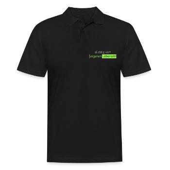 süchtig vom veganen Lebensstil - Männer Poloshirt - Schwarz - Vorne - Kai (181cm)