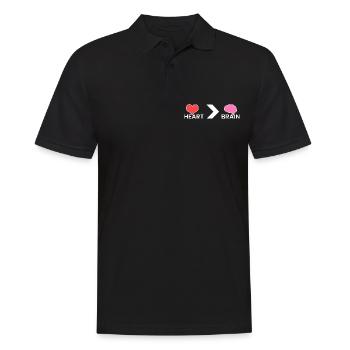 Heart > brain - Men's Polo Shirt - black - Front - Kai (181cm)