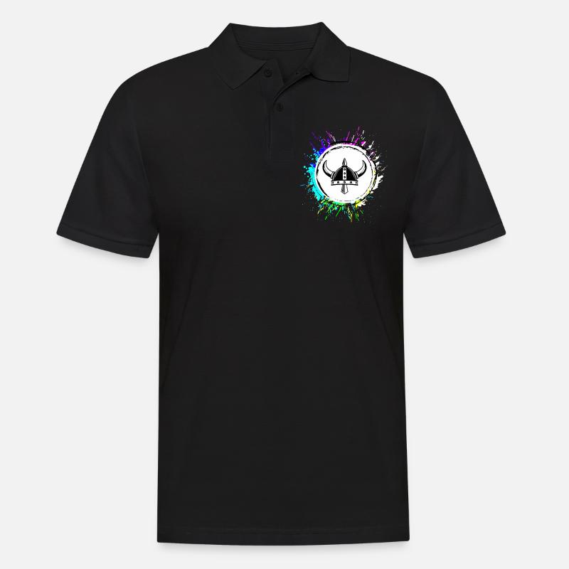 Wikinger Helm - Männer Poloshirt - Schwarz
