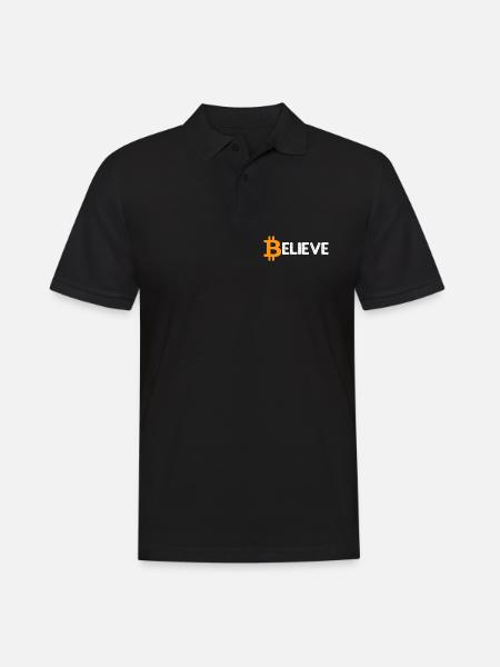 Bitcoin Logo Vintage Believe Crypto BTC Blockchain - Männer Poloshirt - Schwarz