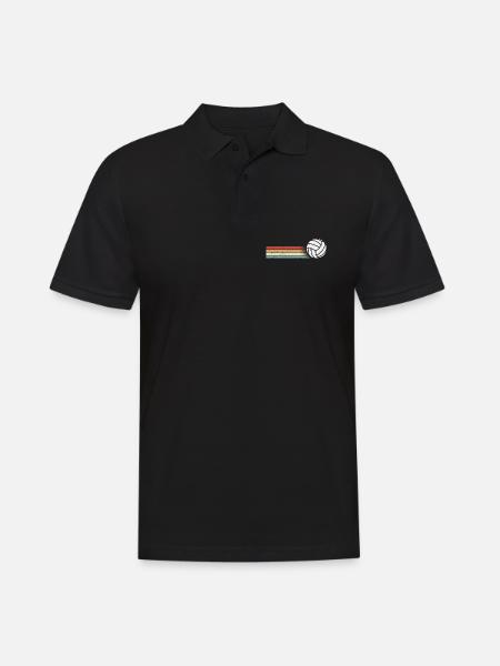 Volleyball Spieler Retro Volleyballer Volley - Männer Poloshirt - Schwarz
